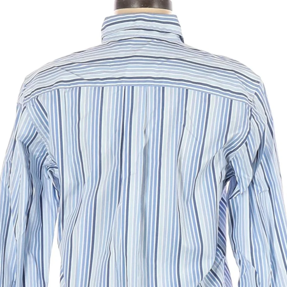 GUY ROVER Shades of Blue Striped Cotton Blend Shirt Size 40 (US 8) Made in Italy - Picture 4 of 4